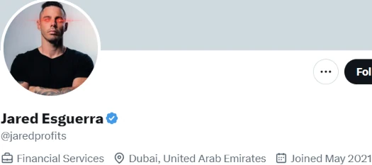 X-profilen Jared Esguerra, @jaredprofits, Financial Services, Dubai
