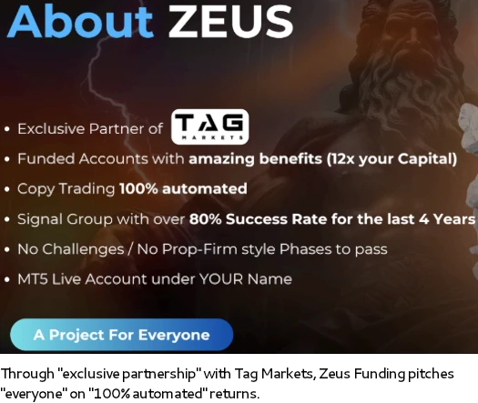 About ZEUS: funded accounts 12x, copy trading, signalgrupp